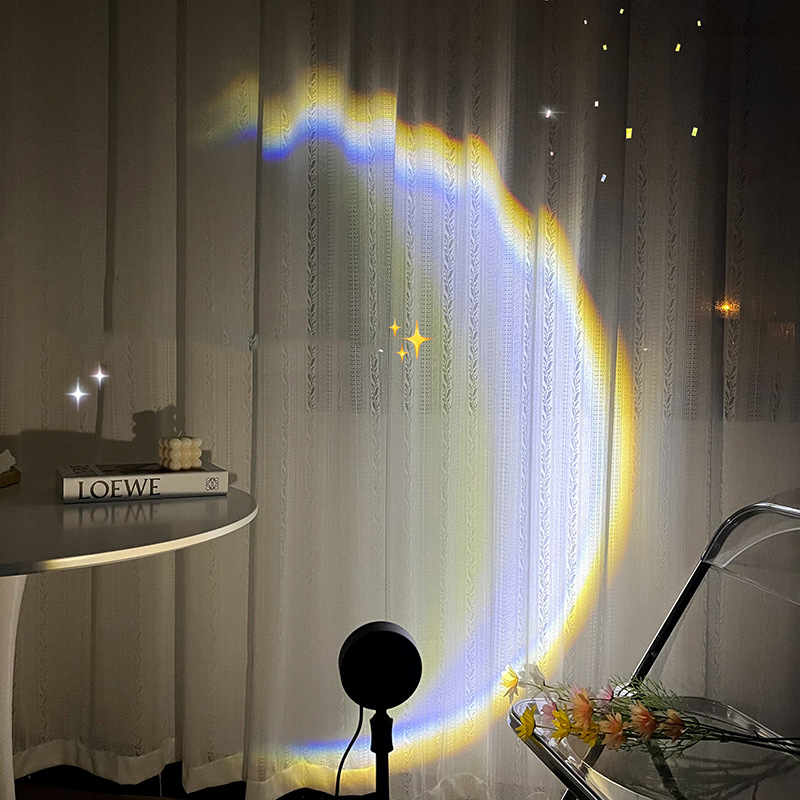 USB Moon Sunset LED Projector – Rainbow Neon Atmosphere Night Light - Image 2