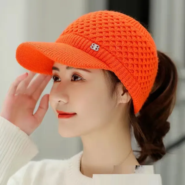 Thickened Warm Knitted Wool Hat In Autumn And Winter Orange - Shop at LoveMi