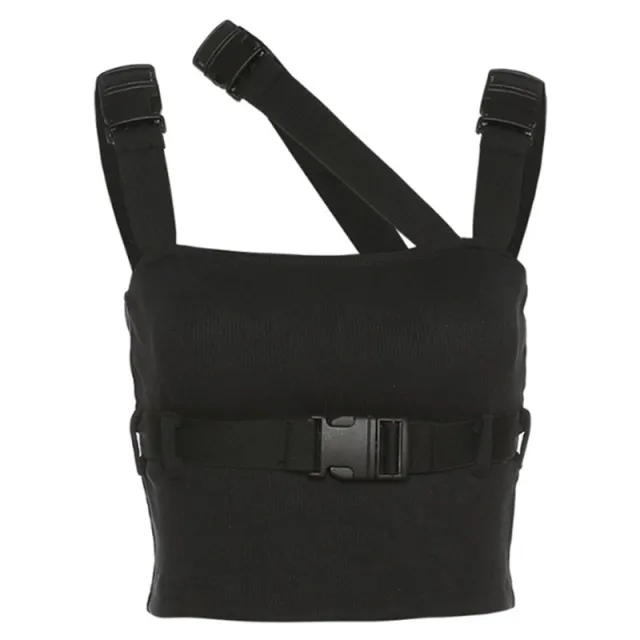 Schoolbag Buckle Short Strap Vest For Women Black - Shop at LoveMi