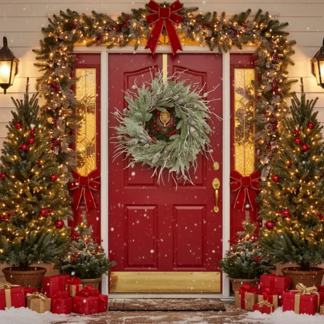 24in Christmas Pine Wreath With Pinecones & Greenery Artificial Plants Garland Holiday Door Decor Pre Lit Or Natural Style For Festive Home Decorat... - Shop at LoveMi