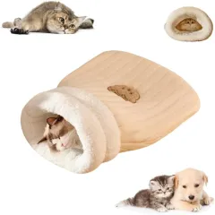 Cat Sleeping Bag For Indoor Cats Cozy Winter Cat Sleeping Bag Soft Plush Cat Sack Self Warm Cat Bed Cave Fluffy Cat Tunnel Cat Hideaway Calming Sle... - View 1