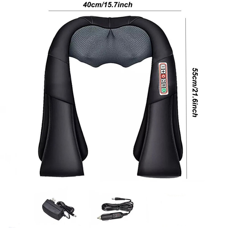 Electric Neck & Shoulder Massage Shawl Heated 8-Heads Back Pounding Massager