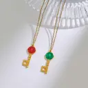 Stainless Steel Key-shaped Religious Series Pendant Necklace view 1