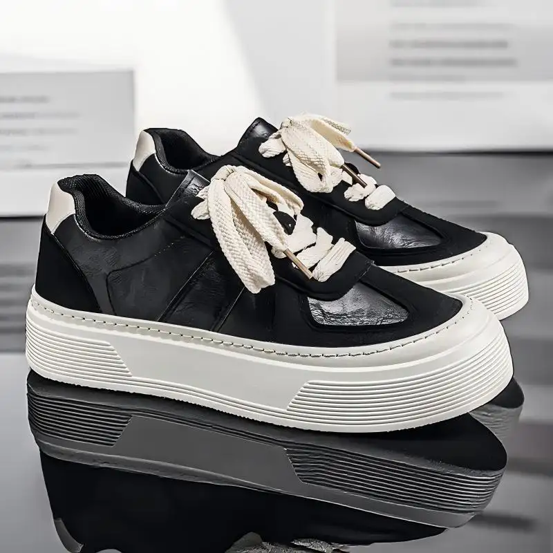 Men Chunky Platform Heighten Casual Skate Sneakers