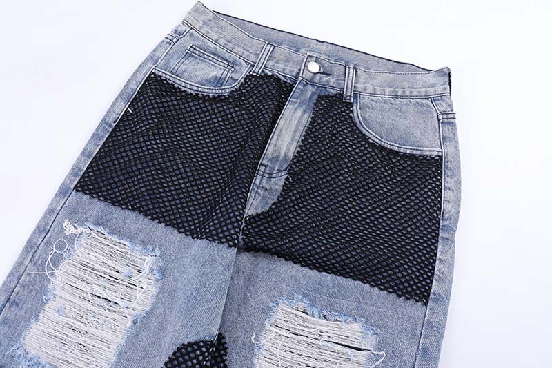 Title 11, Heren casual jeans met losse pasvorm en decorat...