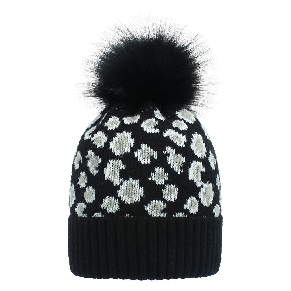 New Winter Knitted Hat Wholesale Korean Version Of Leopard Print Woolen Hat