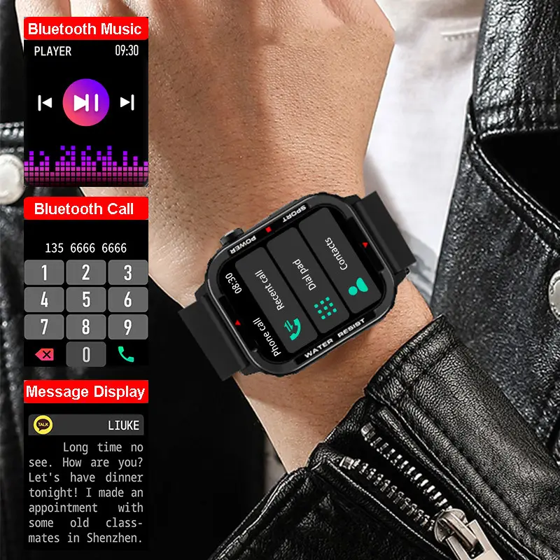 Bluetooth Sports Smartwatch Blood Pressure Oxygen Monitoring