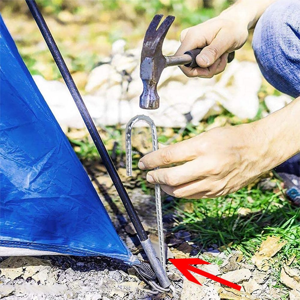 10-50Pcs Tent Pegs Heavy Duty Steel Marquee Ground Stakes Gazebo Camping Awning 9
