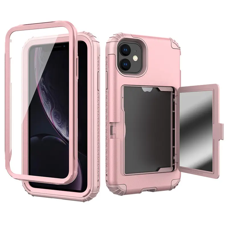 Silicone PC Shockproof Goddess Makeup Mirror Phone Case