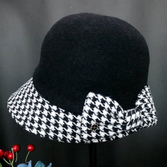 Women's Warm Casual Bow Bucket Hat Black - Shop at LoveMi