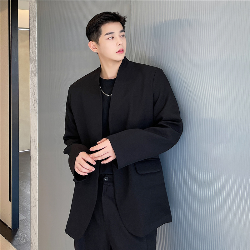 One Button V Neck Casual Suit For Men