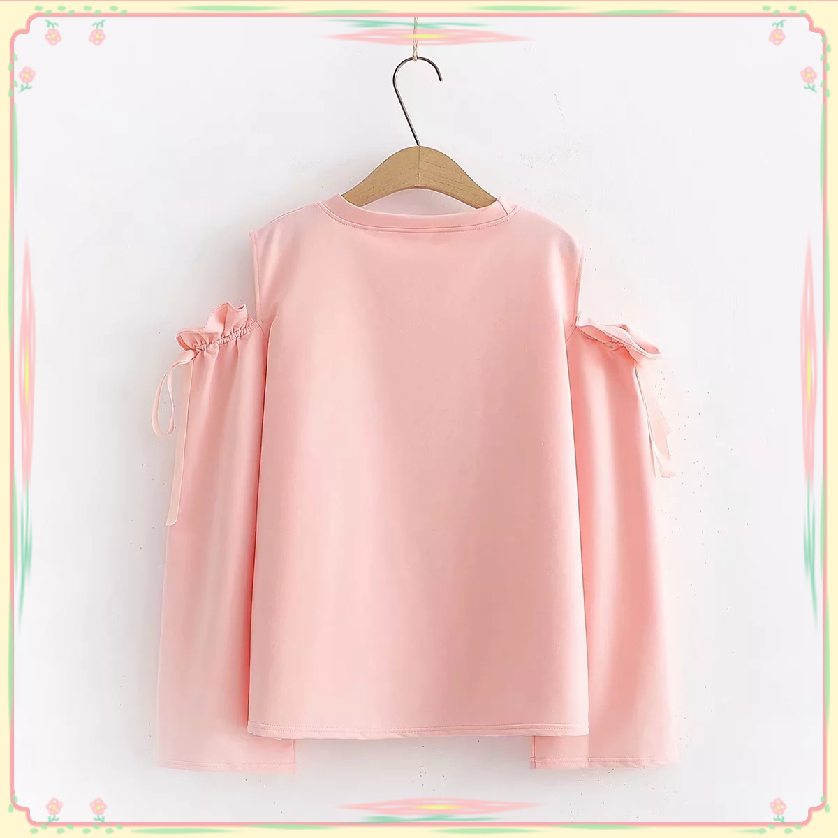 Title 5, Cat Footprint Bow Strapless Sweatshirt