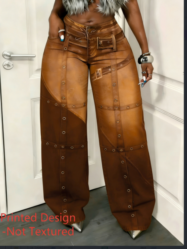 Retro Cashew Flower Workwear Pants