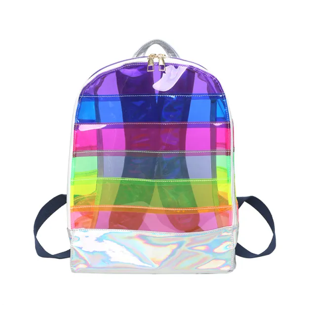 Sen Girls Fashion Rainbow Personalized Foreigner PVC Backpack Rainbow - Shop at LoveMi
