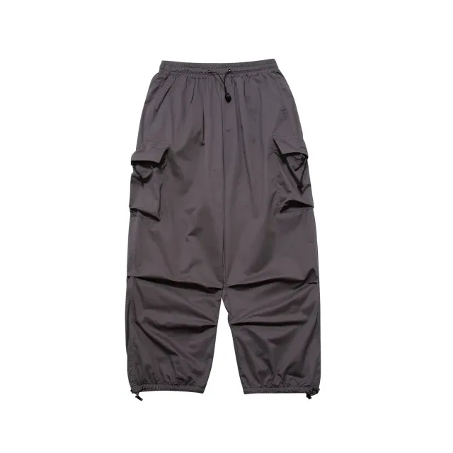 New Loose Straight Wide Leg Large Pocket Casual Retro Corset Pants Grey - Shop at LoveMi