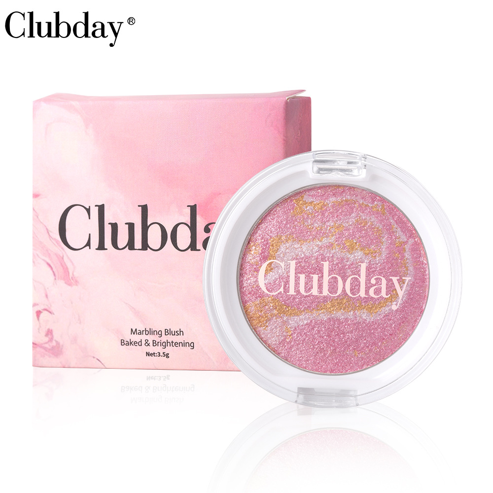 Three Color Streaky Flesh Highlight Powder Blusher Pearl Brightening Marble Pattern All-in-one Dish Rouge — foto 8