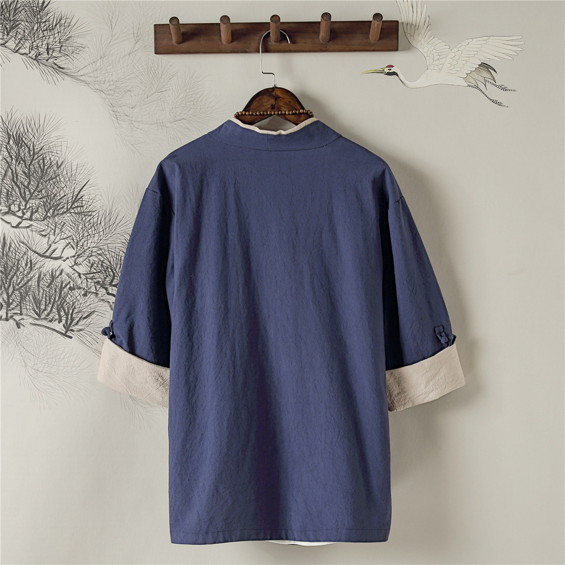 Chinese Style Linen  Men's Retro Sleeve Shirt