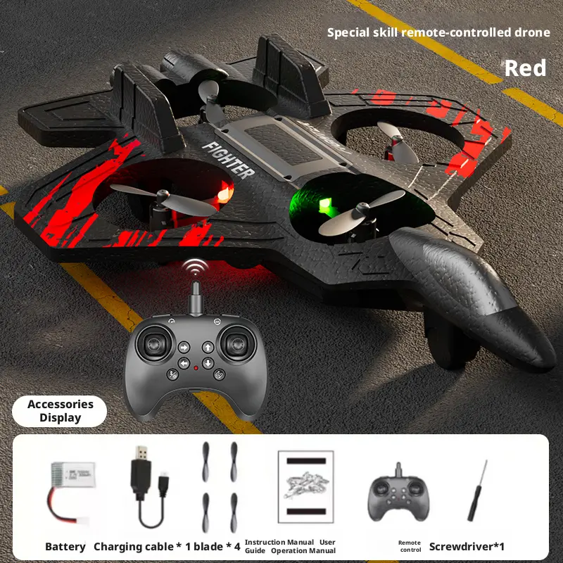 Foam Airplane - Red Dual Battery