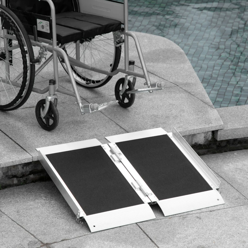 Skidproof Portable Wheelchair Ramp For Home, Steps, Doorways, Carpeted Foldable Handicap Ramp, Threshold Ramp