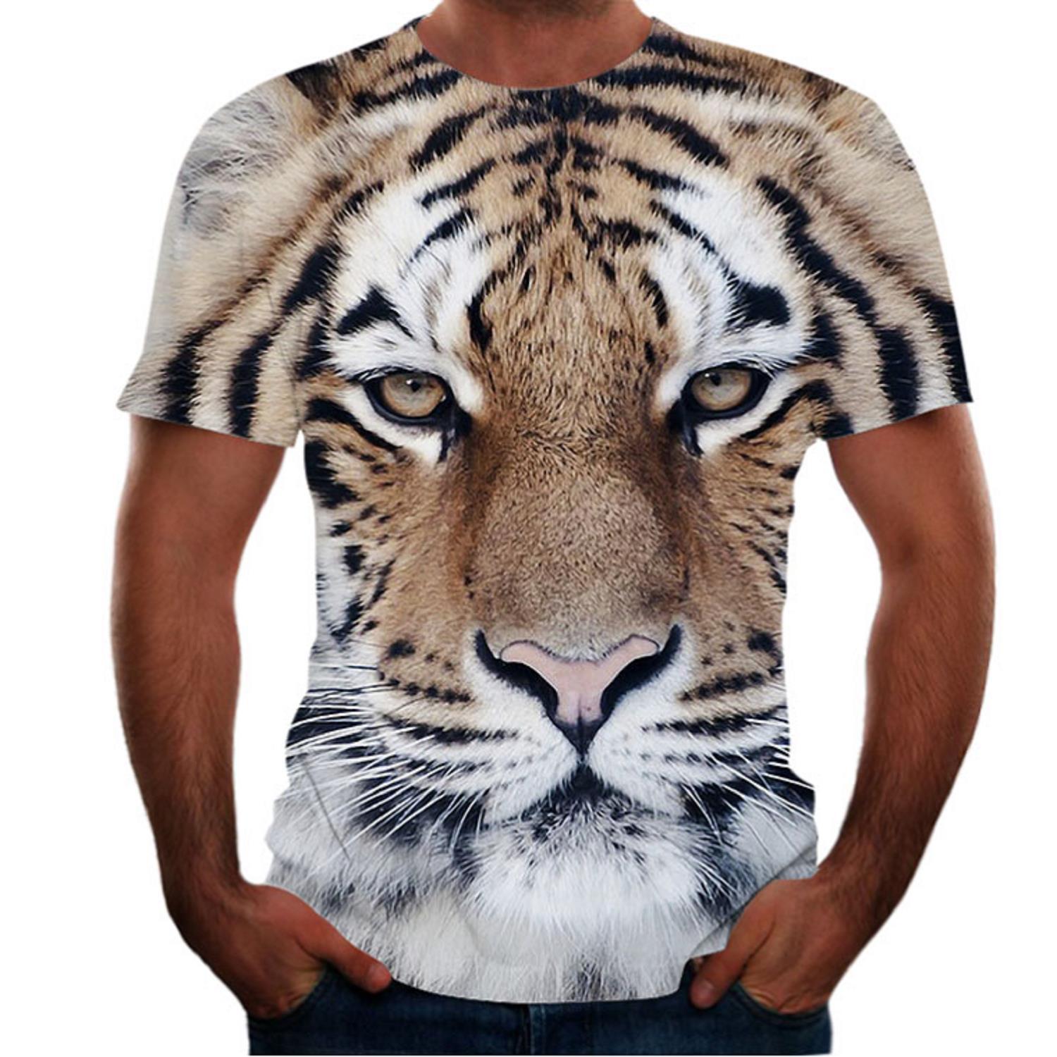 Title 2, Camiseta 3D com estampa animal masculina Manga ...