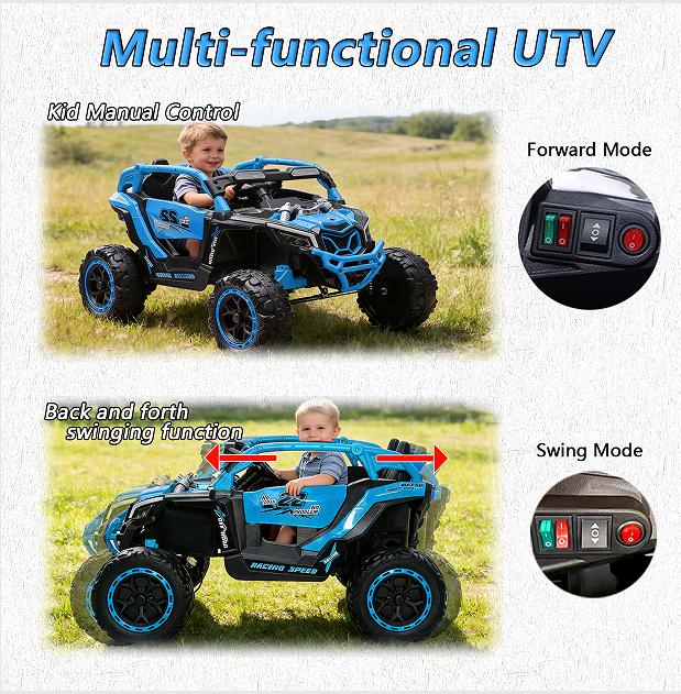24V 400W Kids Ride On Car UTV W&Parents Remote Control,4-wheel Suspension, 3 Speed, Power Display,Bluetooth,MP3,Music,LED Light, Provide A Speed Of 4-8KM&H For Kids 15
