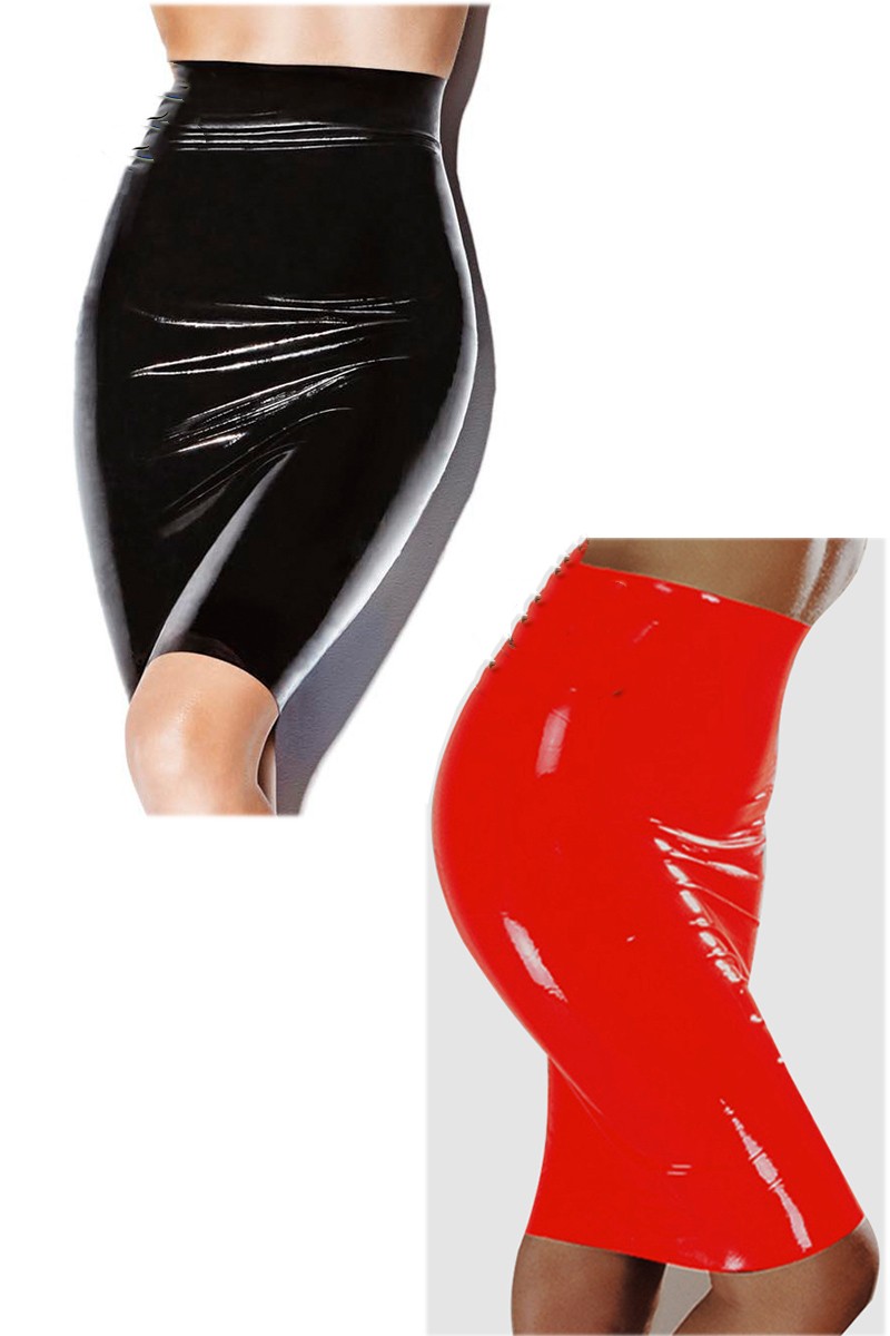 Latex Medium Skirt Once Formed Traceless Seamless Over The Knee One-step Skirt