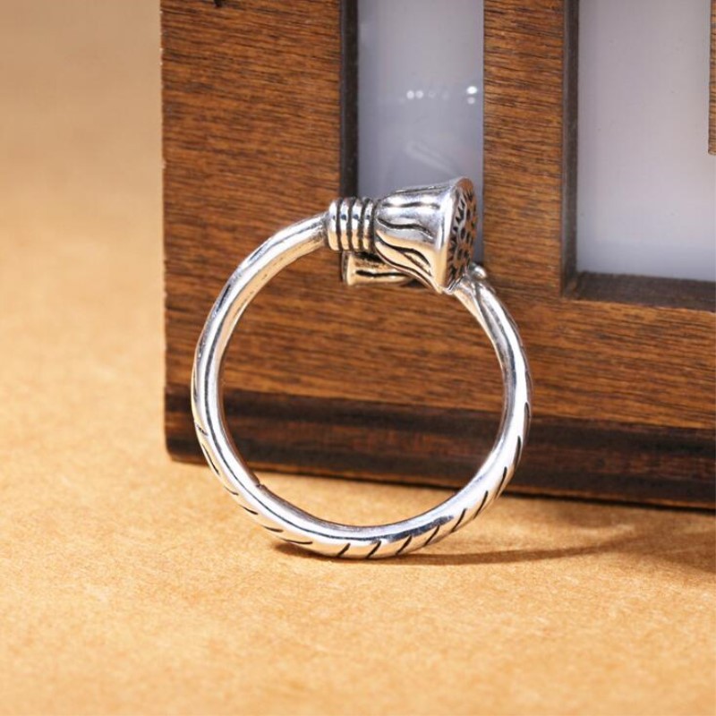 Korean Retro Lotus Creative Lotus Flower Personality Ring