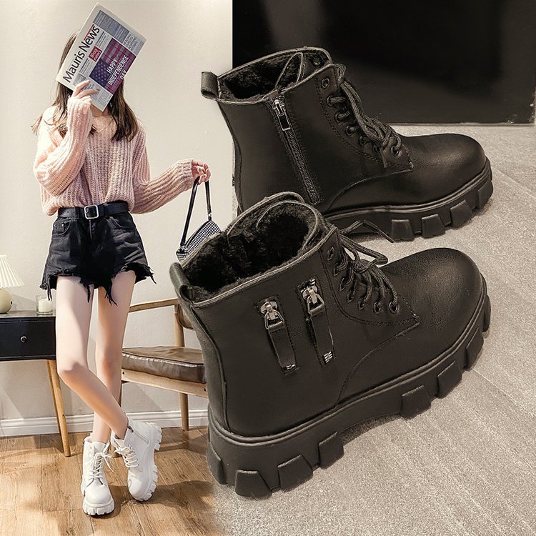 Zipper Trifle Inner Increased Motorcycle Short Boots