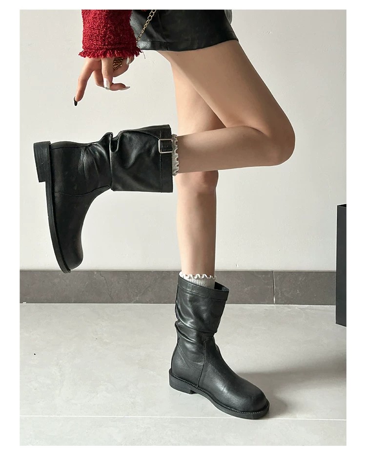 Ruched Platform Ankle Boots, picture 3 of 4