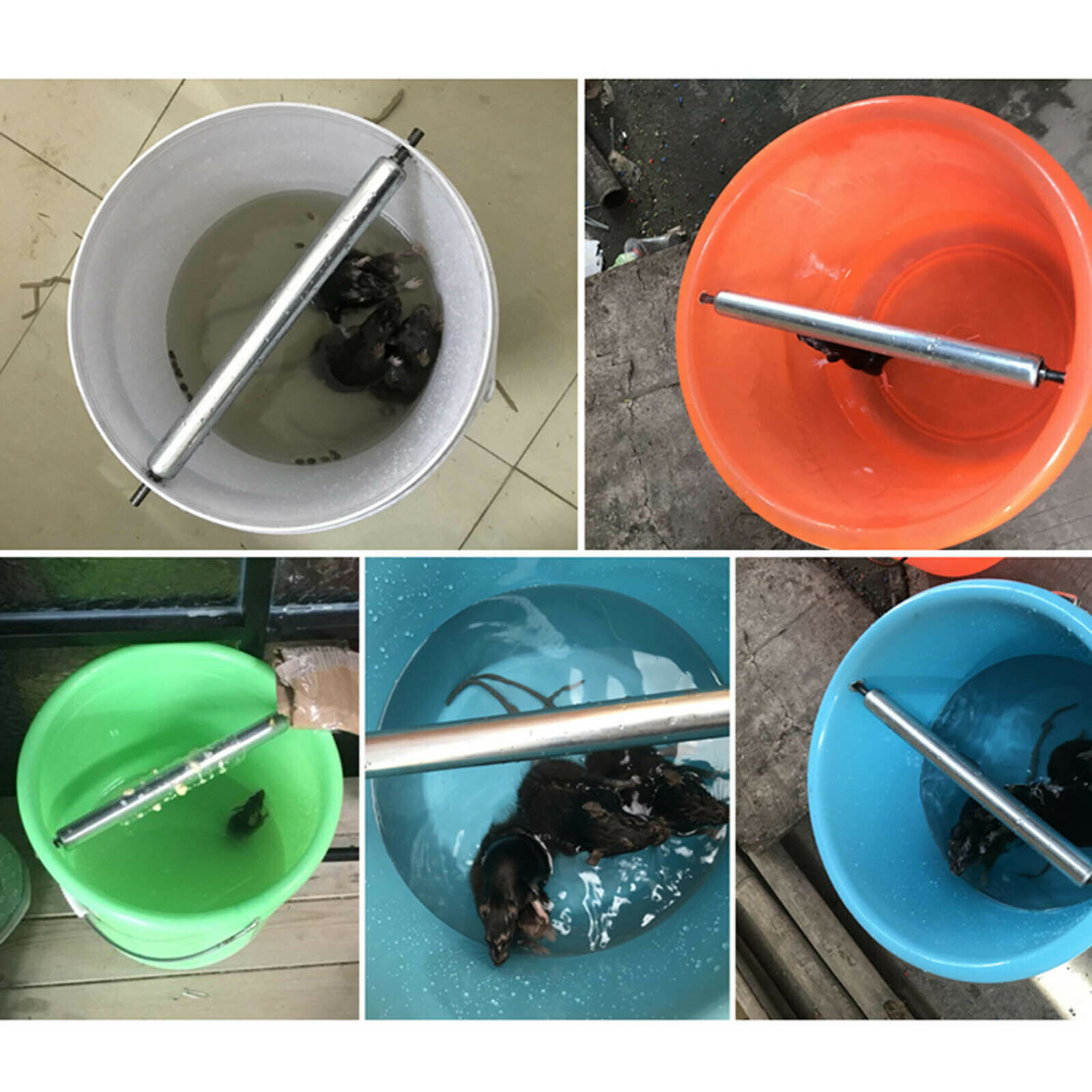 Metal Mice Rats Sticky-Mouse Killer Roll Trap Grasp Log Bucket Rolling Spinning 9