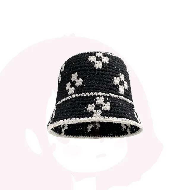 Women's Fashion Hand Crochet Knitting Fisherman's Hat Black - Shop at LoveMi