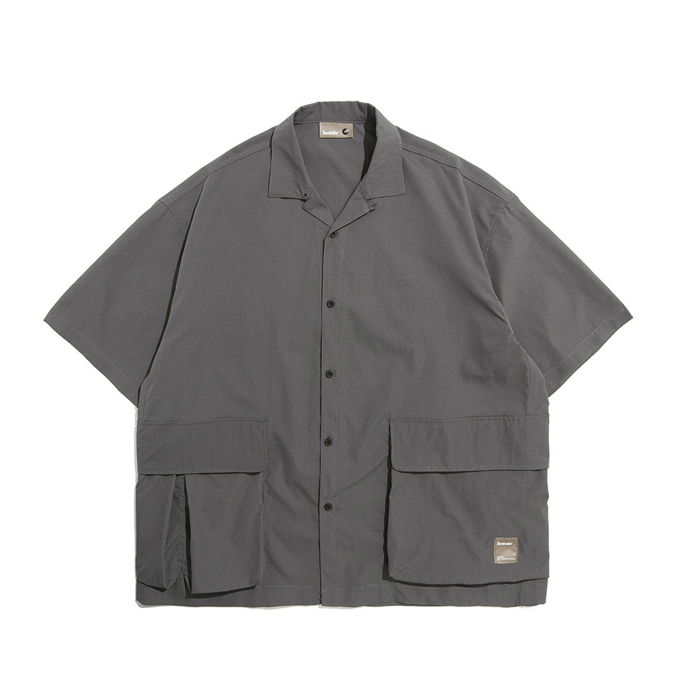 Stylish Solid Color Five-point Sleeve Shirt