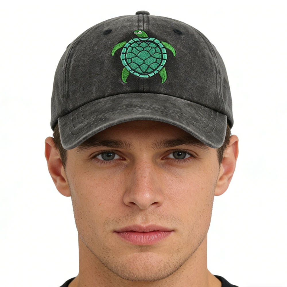 Sea Turtle Hat For Women Men, Funny Adjustable Embroidered Wild Animals Baseball Cap