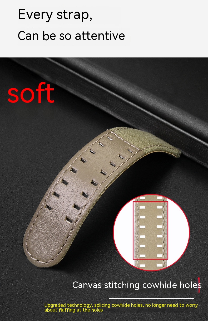 Title 2, Sports Canvas Cowhide Watch Strap