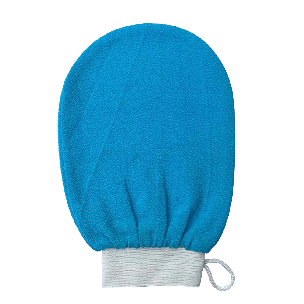 Rayon Viscose Fiber Medium Fine Sand Exfoliating Bath Gloves Blue - Shop at LoveMi