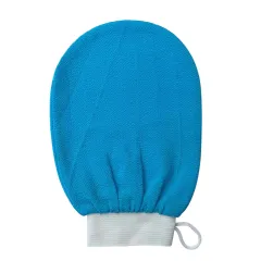 Rayon Viscose Fiber Medium Fine Sand Exfoliating Bath Gloves - Blue - View 1