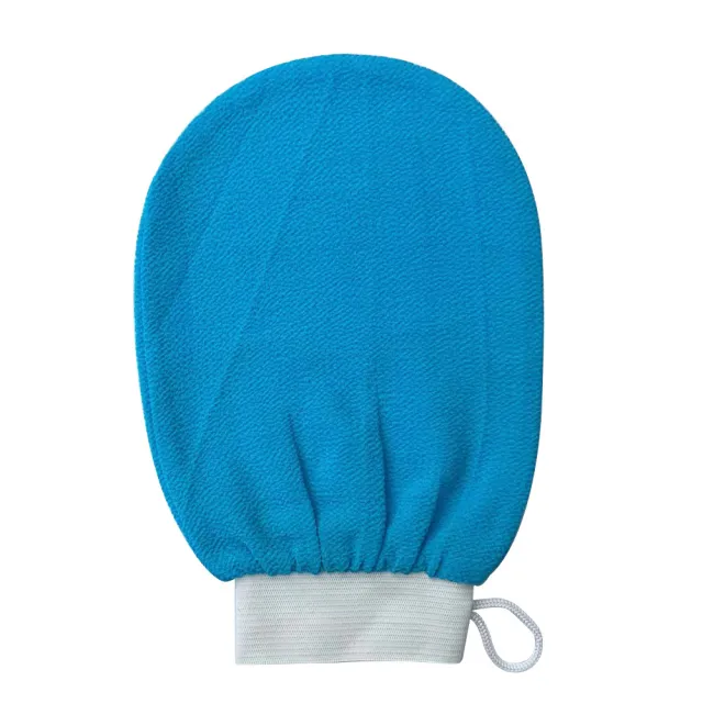 Rayon Viscose Fiber Medium Fine Sand Exfoliating Bath Gloves Blue - Shop at LoveMi