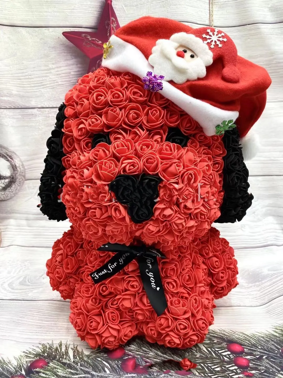 Valentine's Day Rose Pug Soap Flower Creative Gift Rose Bear Dog – image 4
