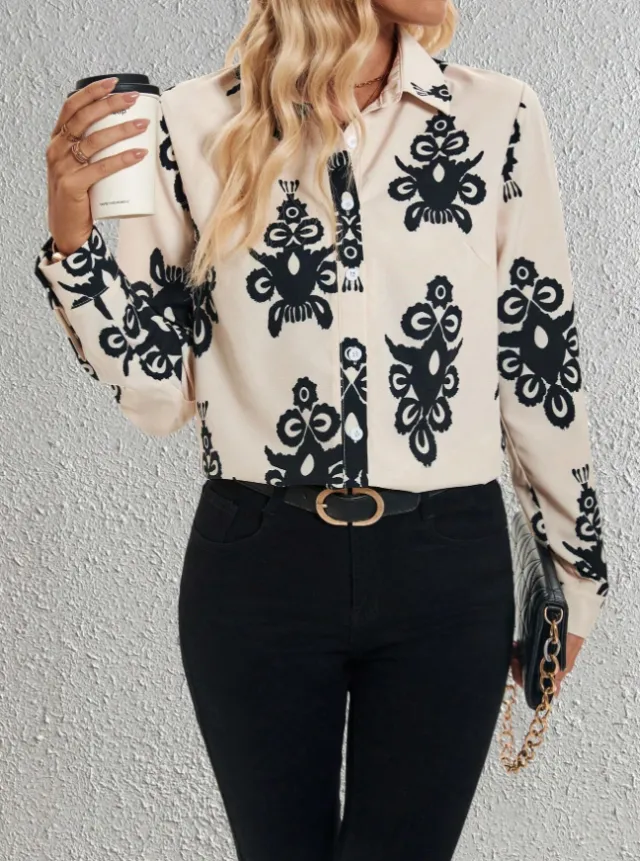 Women's Spring Summer Long Sleeve Casual Shirt Multicolour - Shop at LoveMi
