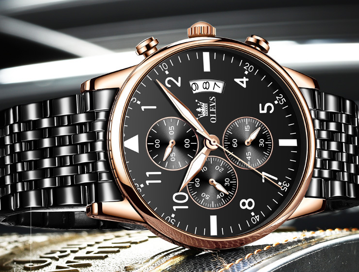 Multi-function Chronograph Quartz Watch Night Light Waterproof - Image 6