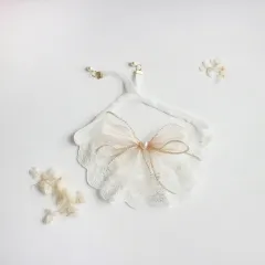 Cat Dog Lace Saliva Bow Jewelry - Pink Yarn - View 1