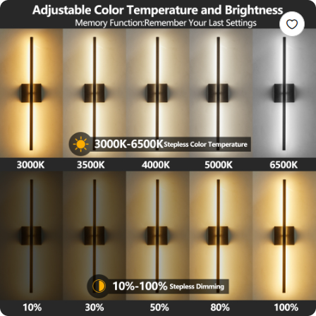 28″ Modern LED Wall Sconce – Minimalist Black Matte Indoor Wall Light (2-Pack) - Image 1