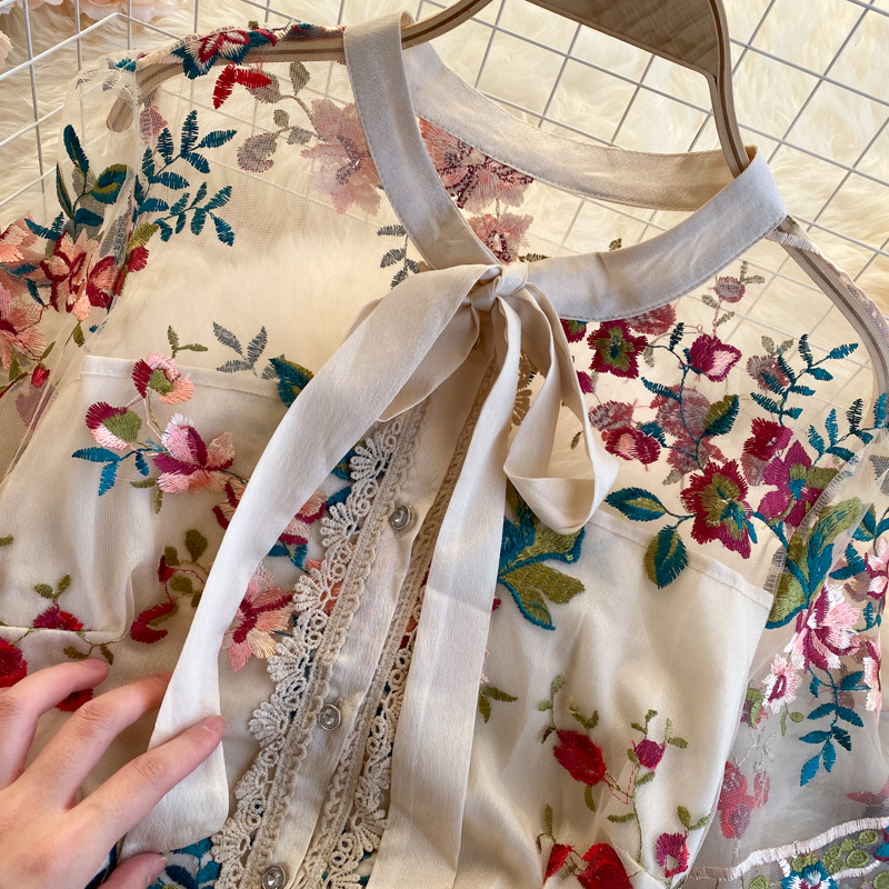 Bow-Neck Short-Sleeve Dress, picture 3 of 5