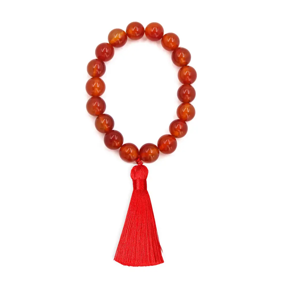 Walnut Red Tassel Agate Stone Beads Hand String