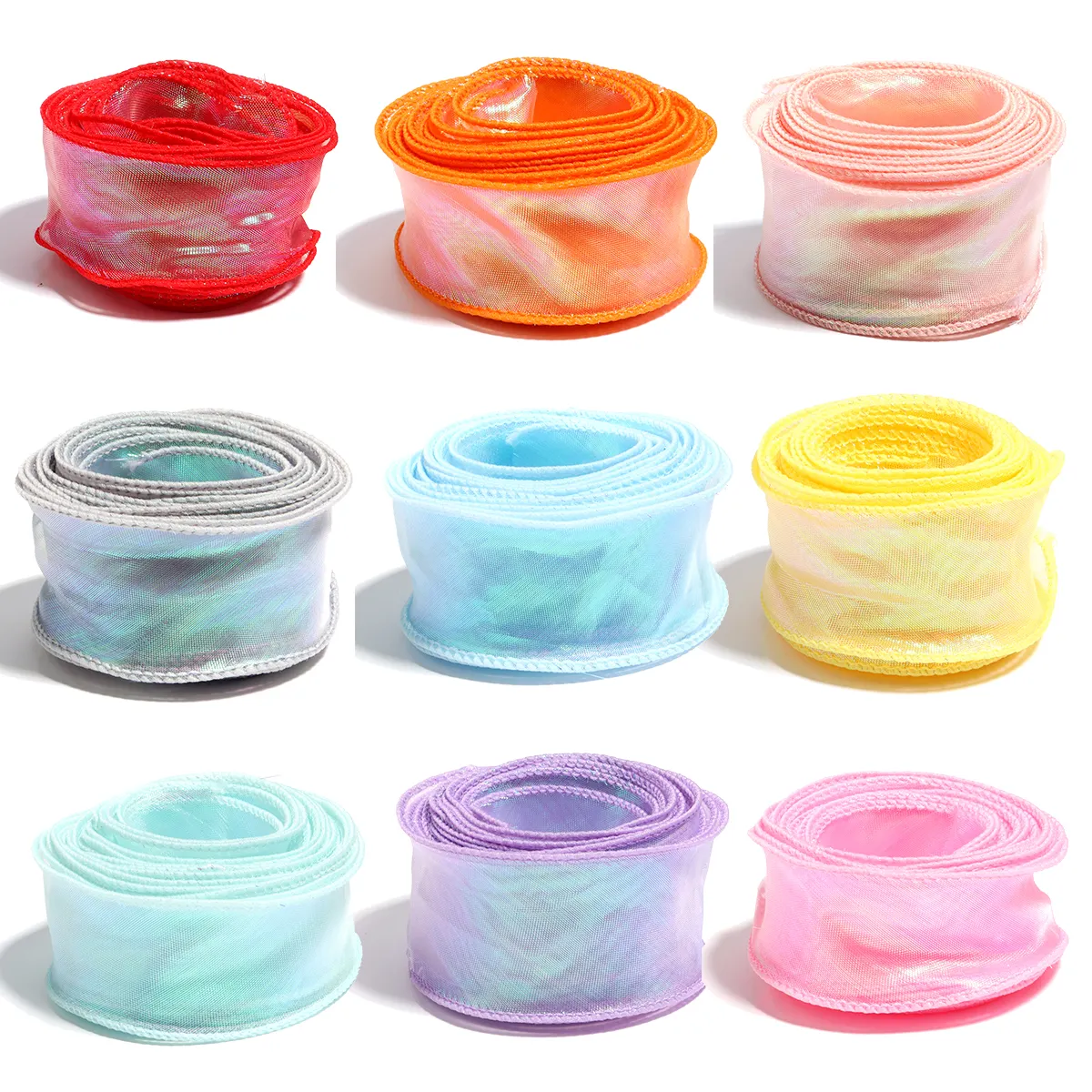 5yards Roll Colorful Fishtail Organza Yarn Wave