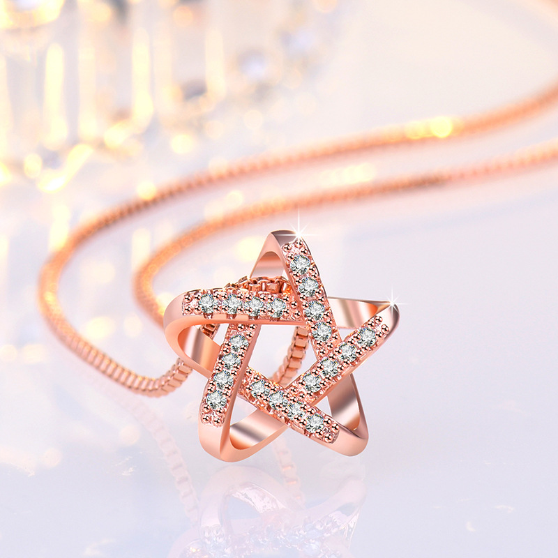 Новое ожерелье с полой звездой и стразами, летняя простая модная подвеска на ключицу, женские украшения