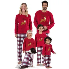 Christmas Reindeer Parent-child Matching Pyjamas Set - Red - View 1
