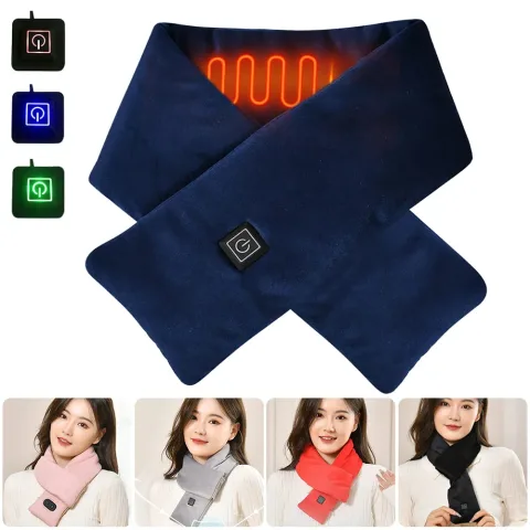 USB Women Men Heating Scarf Temperature 3 Gears Adjustable