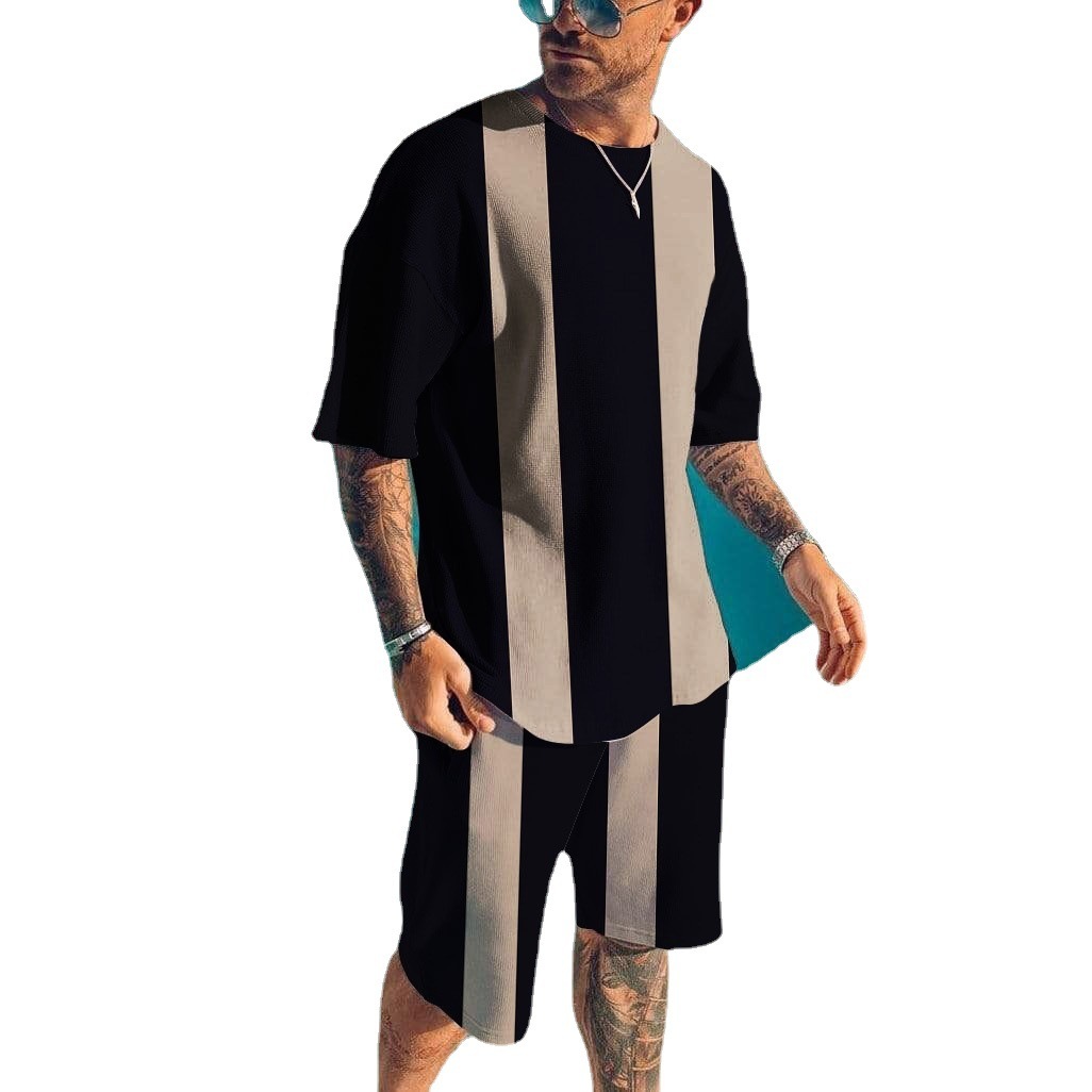 Title 5, Herren 3D-gedrucktes Sport-T-Shirt & Shorts Set...
