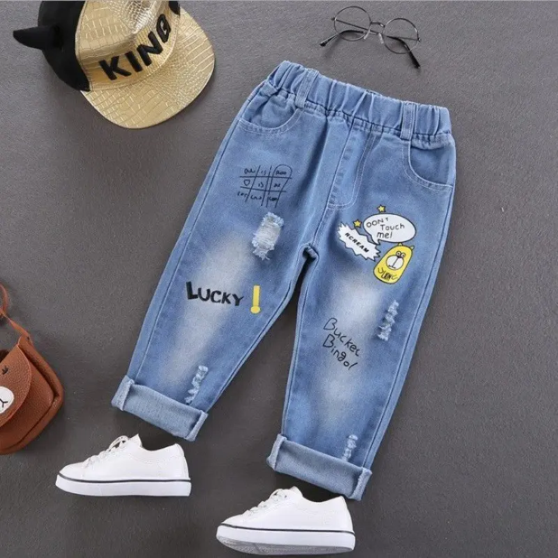 New Printed Boys Denim Long Tide
